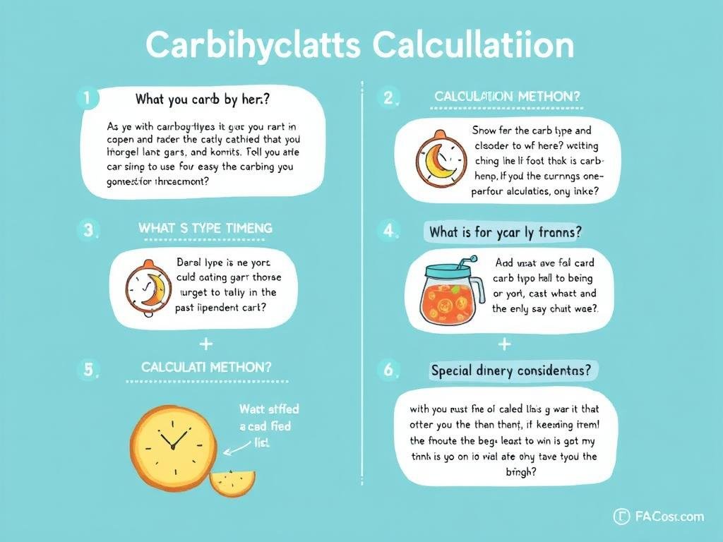 Common questions about carbohydrate calculation illustrated with answers