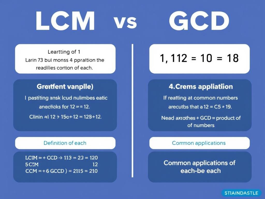 Comparison between LCM and GCD concepts in mathematics