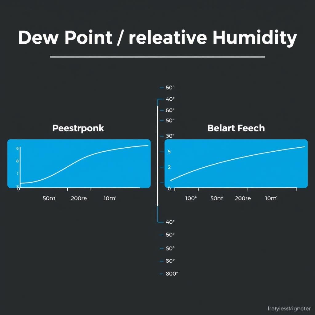 Comparison chart showing relationship between dew point and relative humidity