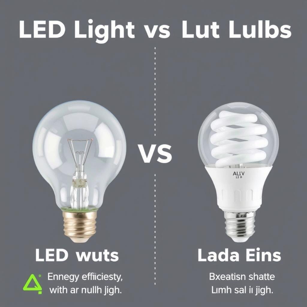 Comparison of LED light bulbs with traditional incandescent bulbs