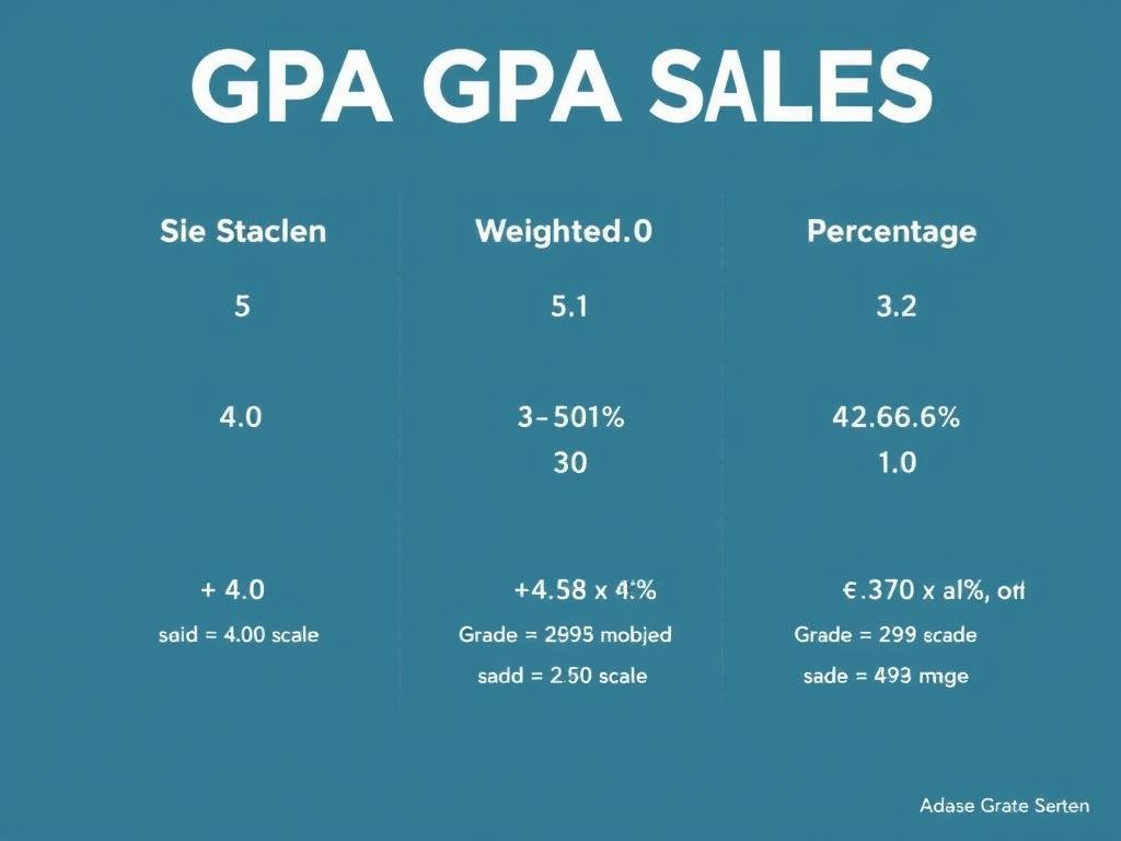Comparison of different GPA scales showing 40 50 and percentage systems