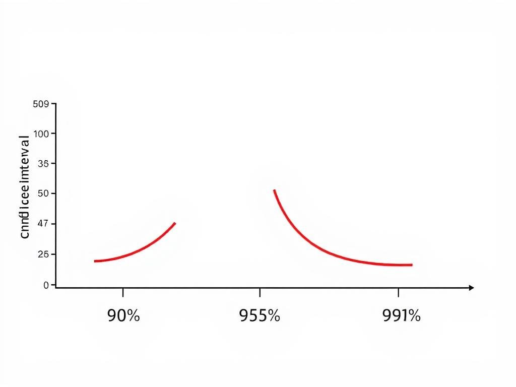 Comparison of different confidence levels 90 95 99 showing how the interval width changes