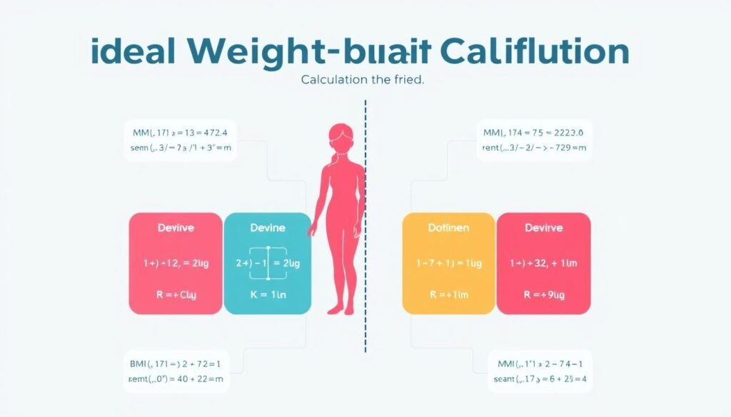 Comparison of different ideal weight calculation methods with visual charts