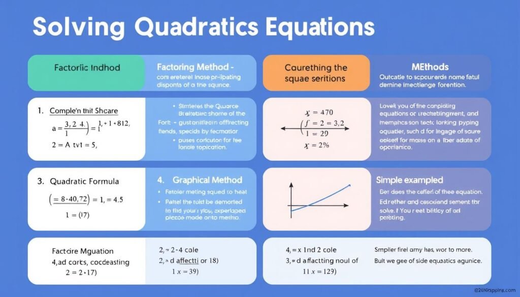 Comparison of different methods for solving quadratic equations