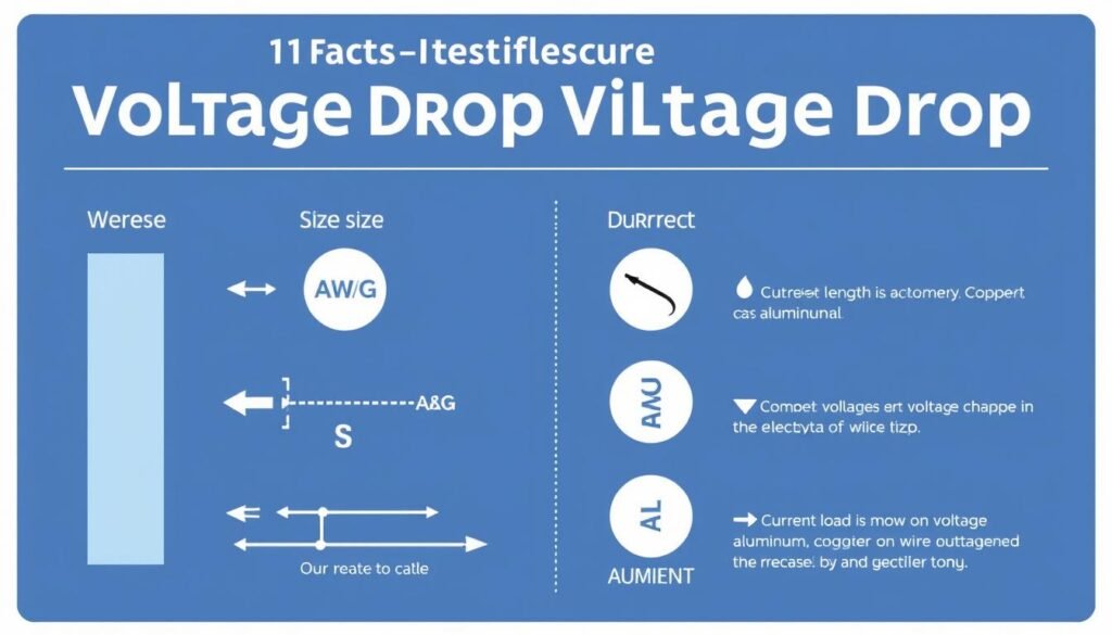 Comparison of factors affecting voltage drop with visual indicators