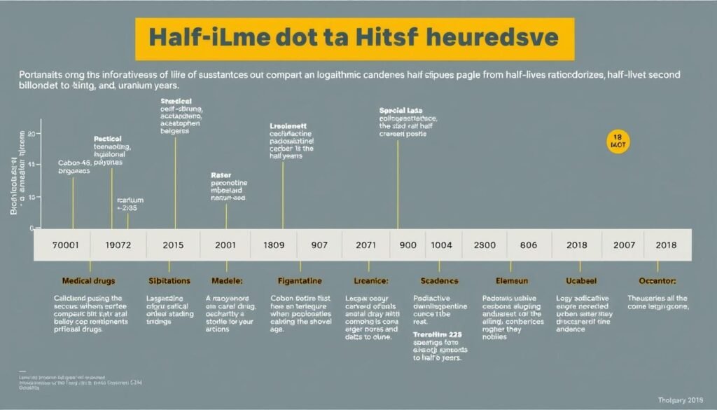 Comparison of half lives across different substances using half life calculator
