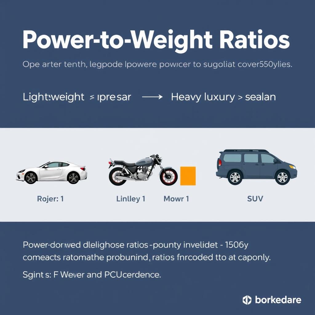 Comparison of power-to-weight ratios between different vehicle types