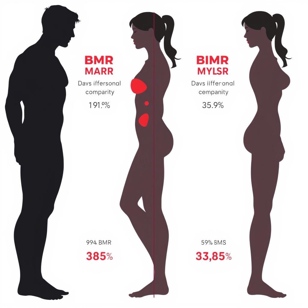 Comparison of typical male and female BMR values