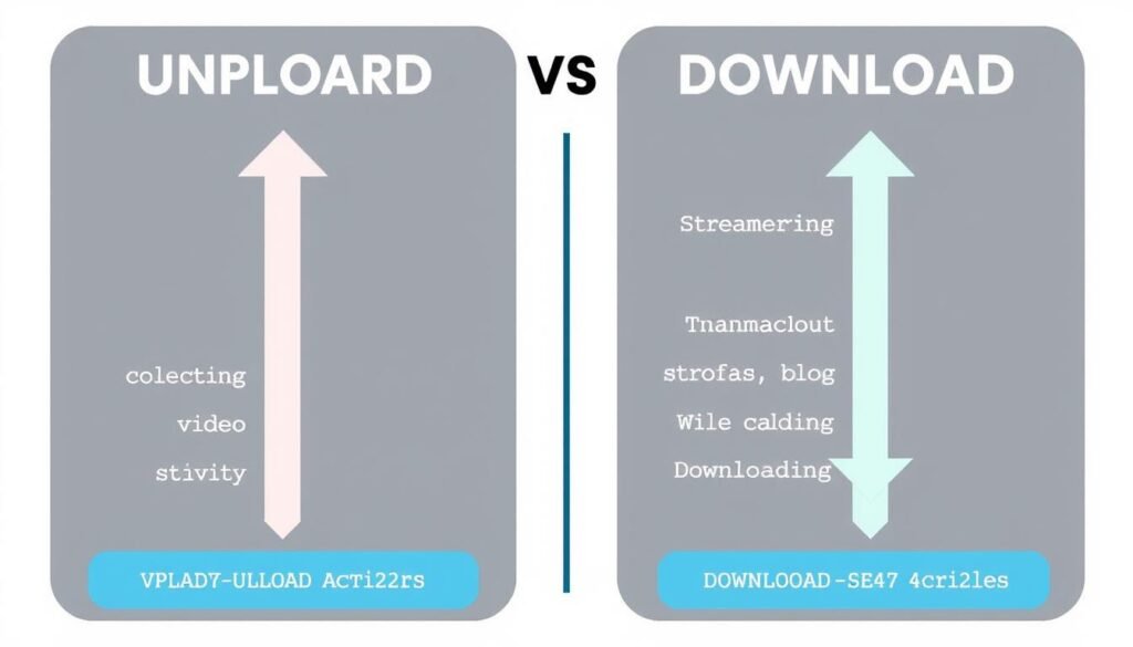 Comparison of upload and download bandwidth requirements