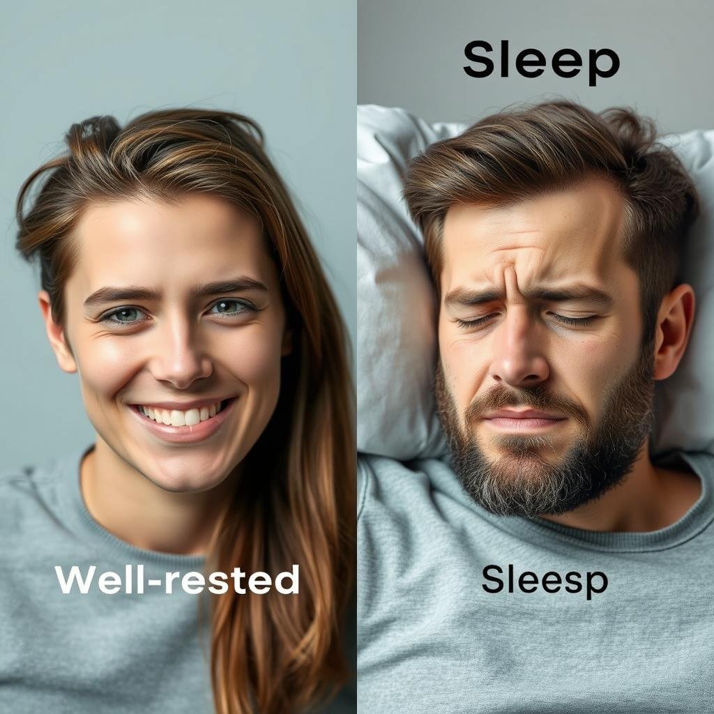 Comparison of well-rested person versus sleep-deprived person