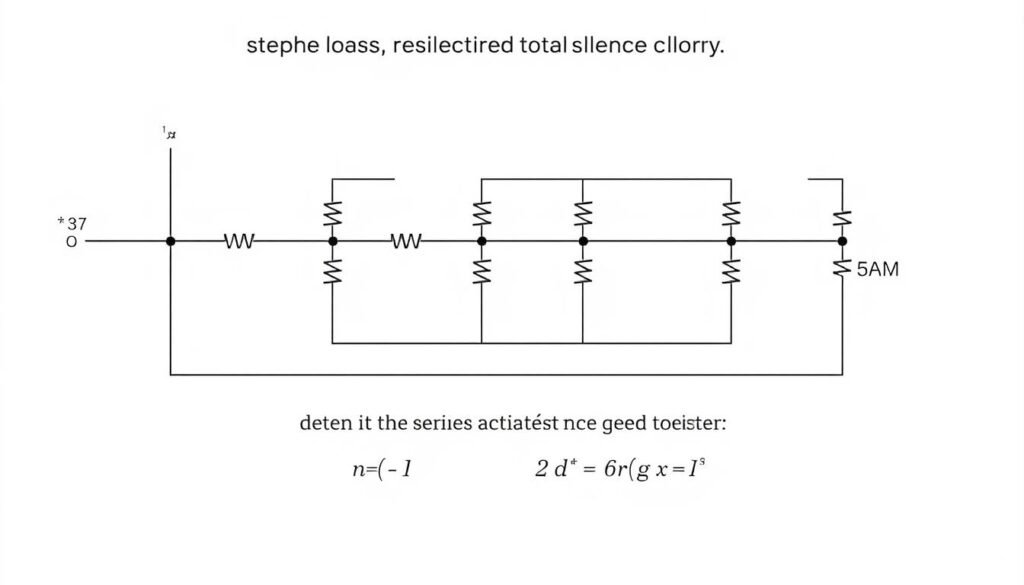 Complex circuit showing resistors in series parallel combination