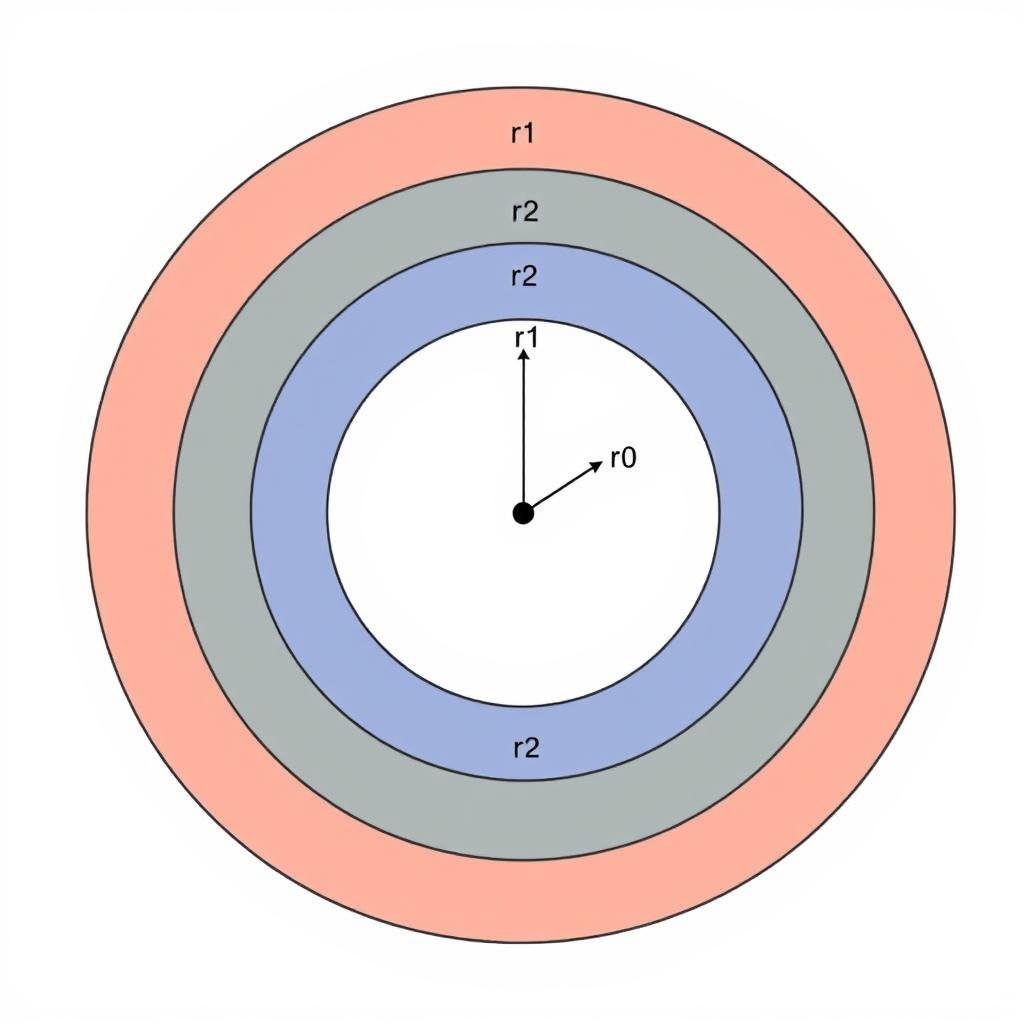 Concentric circles with shared center point