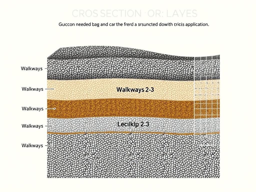 Cross section diagram showing different gravel depth requirements for various applications