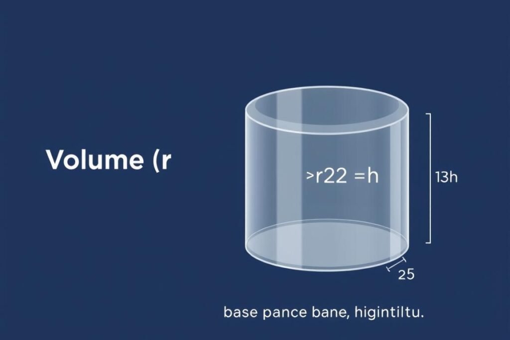 Cylinder with labeled radius and height for volume calculation
