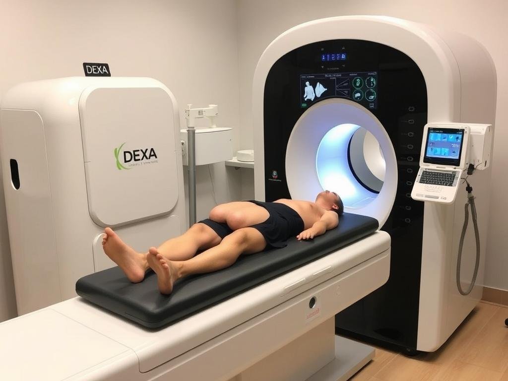 DEXA scan being performed for accurate body fat measurement