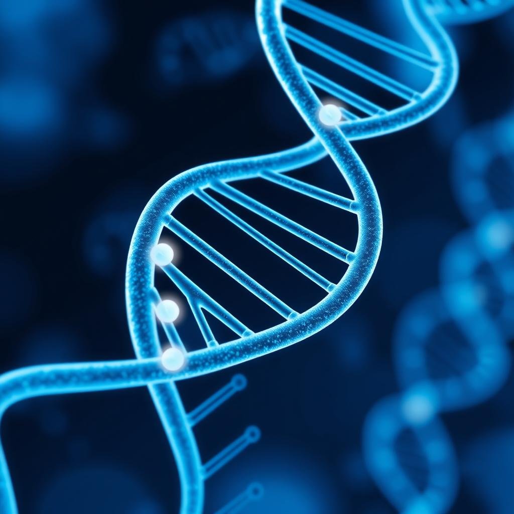 DNA helix illustrating genetic influence on metabolism