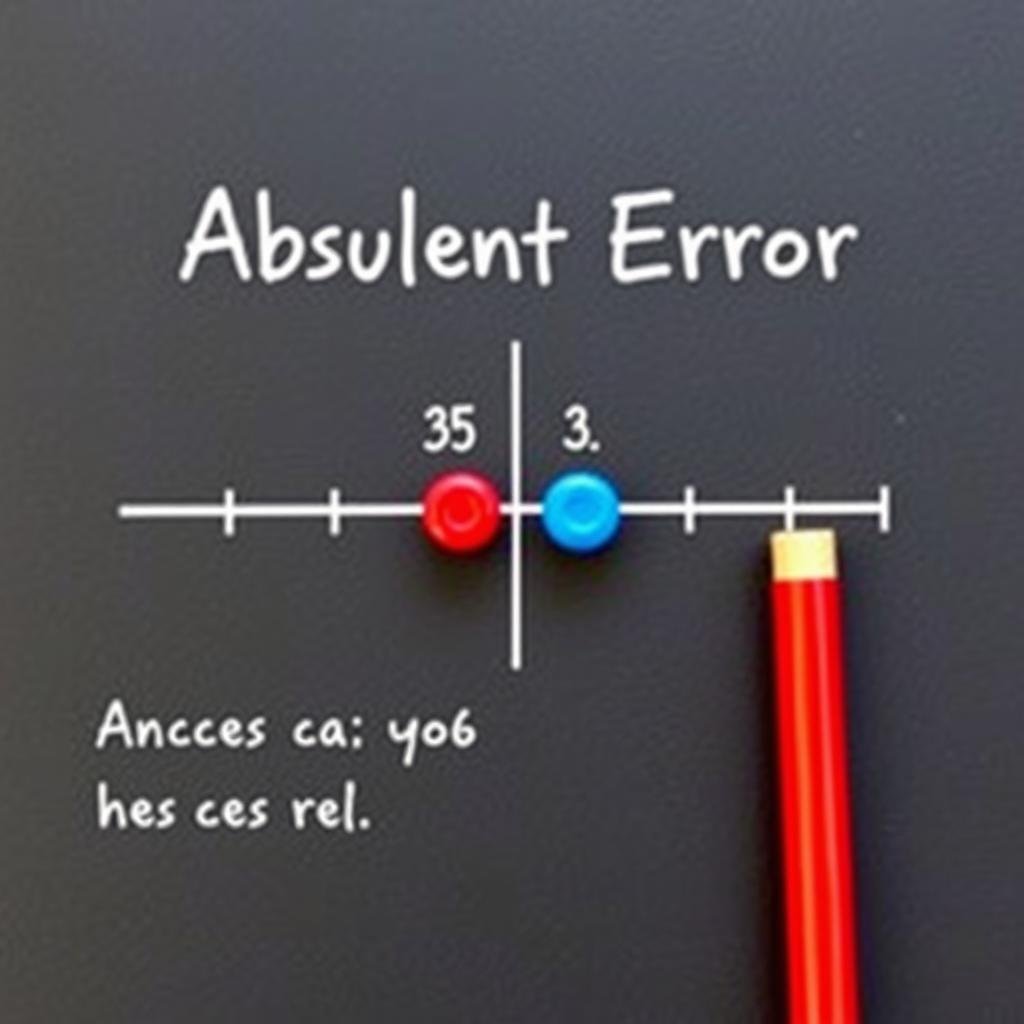Diagram showing absolute error as the difference between measured and actual values