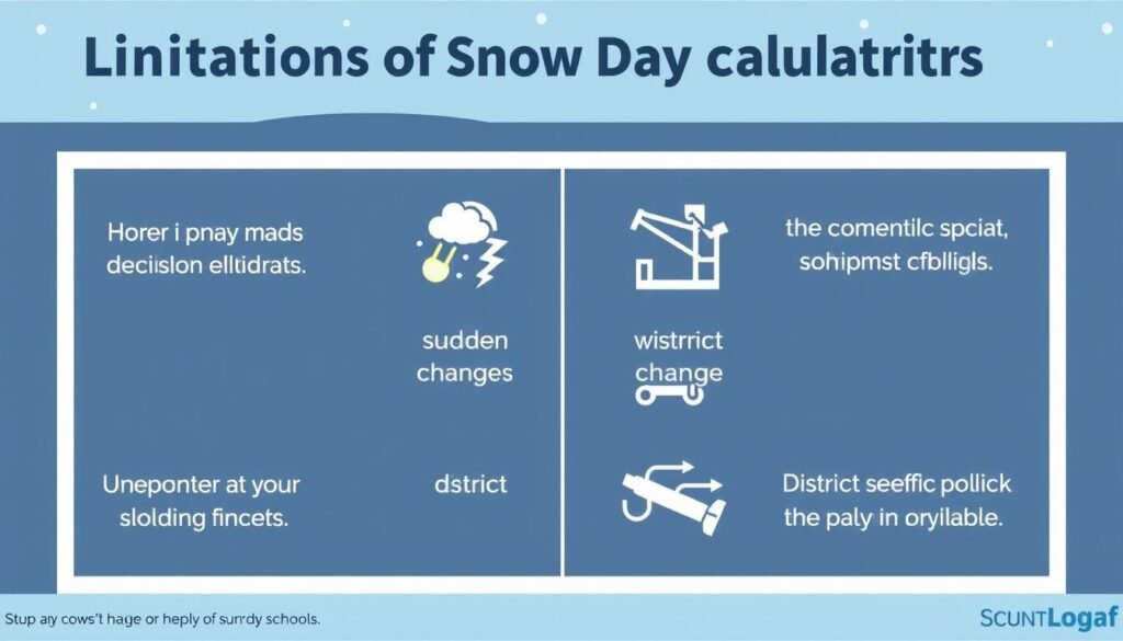 Diagram showing factors that snow day calculators cannot accurately predict