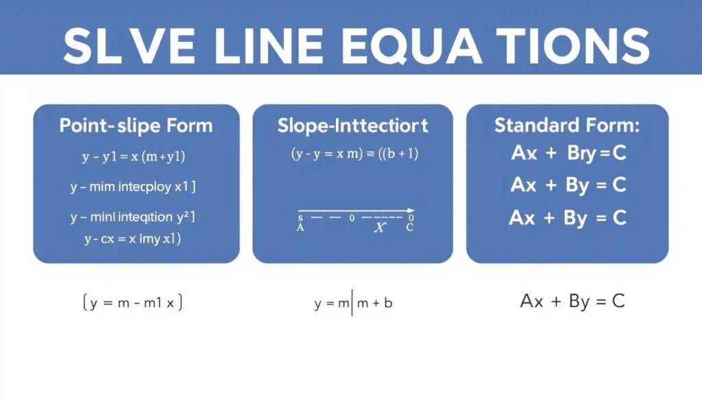 Different forms of line equations using slope point slope form slope intercept form and standard form for Slope Calculator