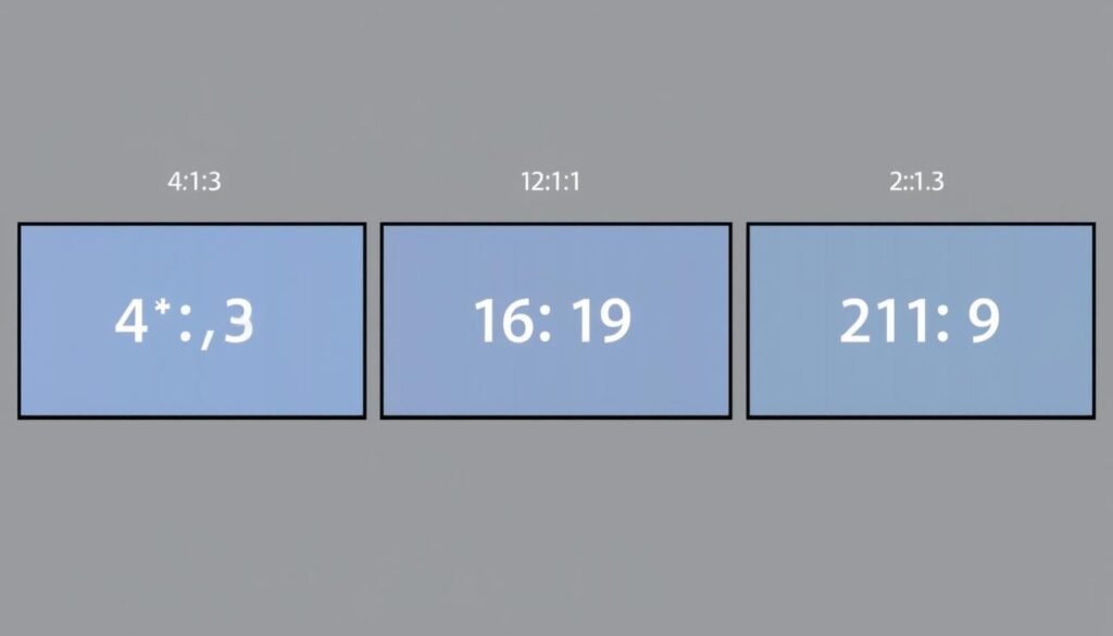 Different screen aspect ratios shown side by side for comparison