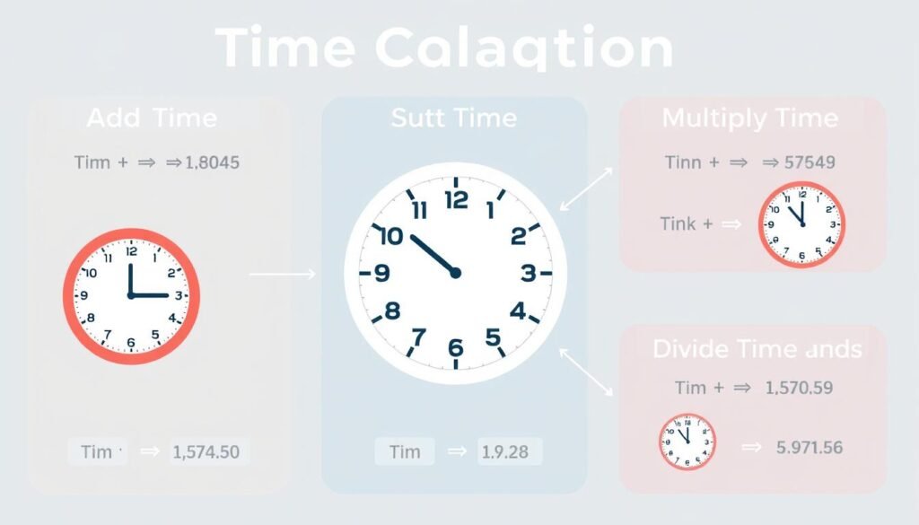 Different time calculation operations illustrated