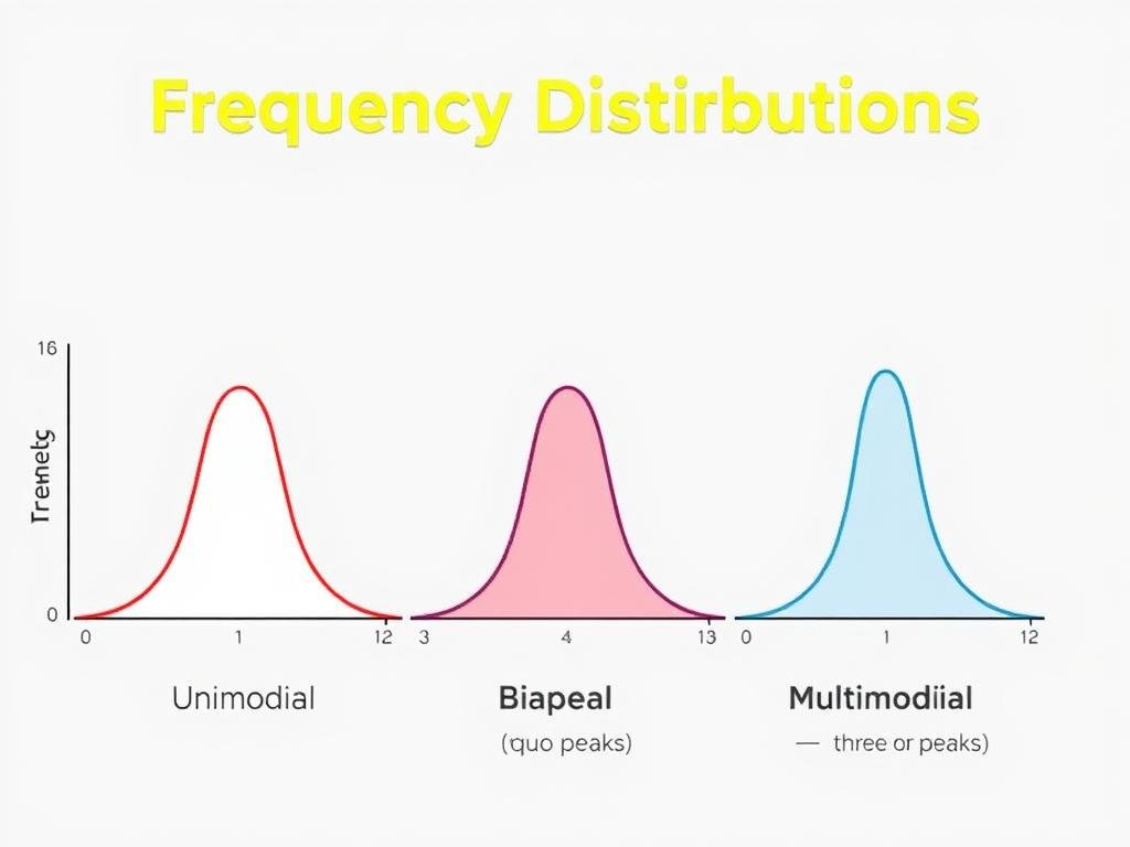Different types of distributions showing unimodal bimodal and multimodal patterns