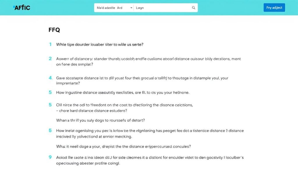 Distance Calculator FAQ section with common questions answered
