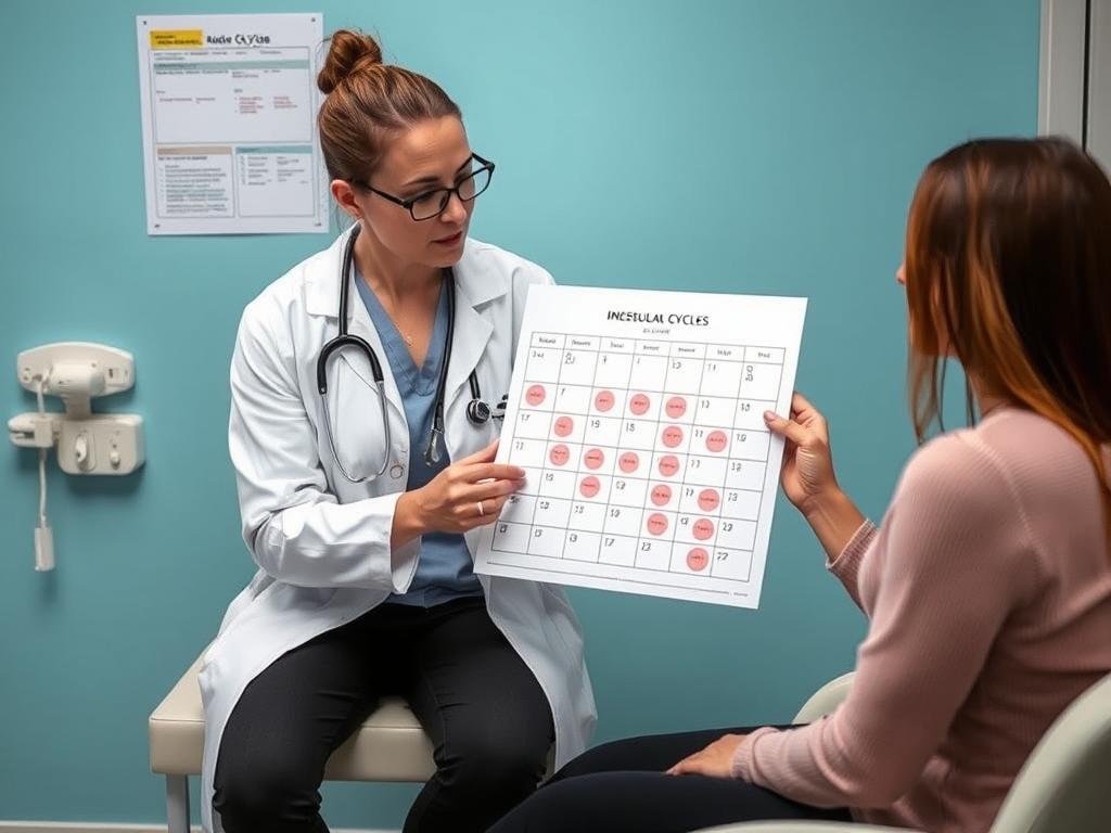 Doctor discussing irregular cycles with patient