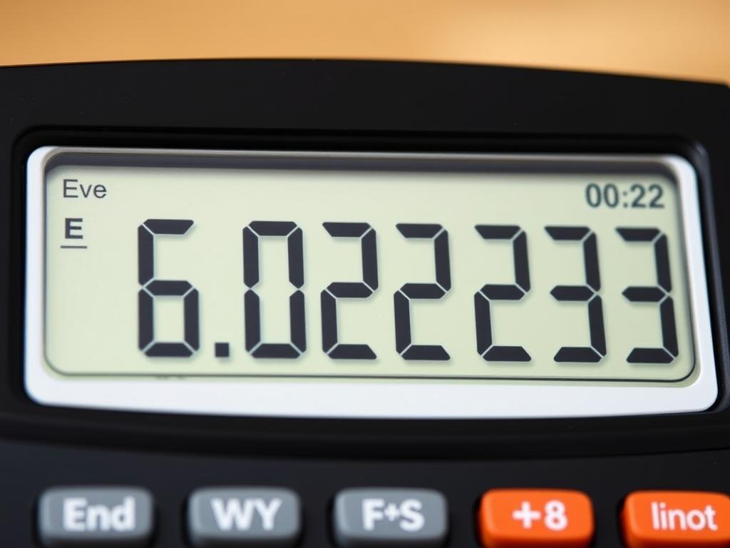 E notation format shown on a calculator display