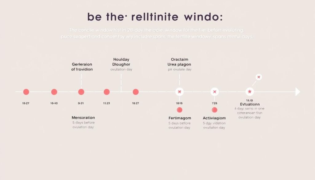 Educational illustration showing the fertile window timeline