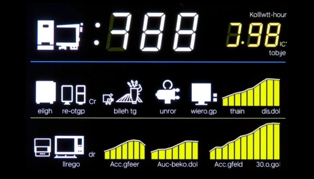 Electricity Calculator showing power consumption of household appliances