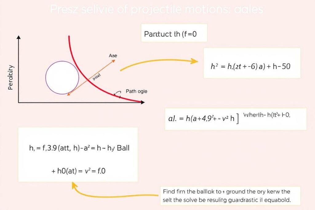 Example of a projectile motion problem solved using quadratic equations