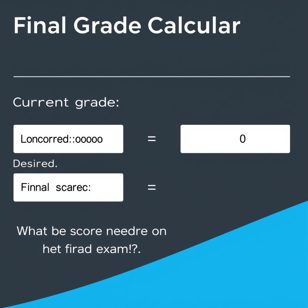 Final Grade Calculator interface showing exam score prediction