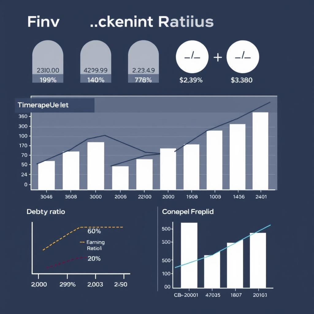 Financial chart showing financial ratios used in investment analysis