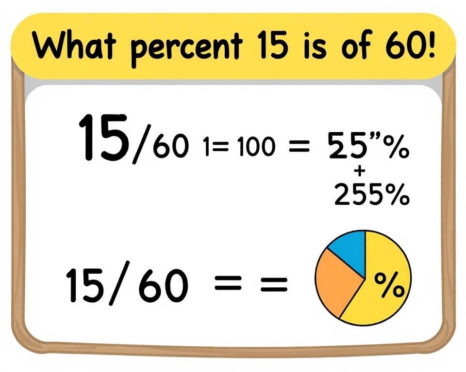Finding what percent 15 is of 60 with visual representation