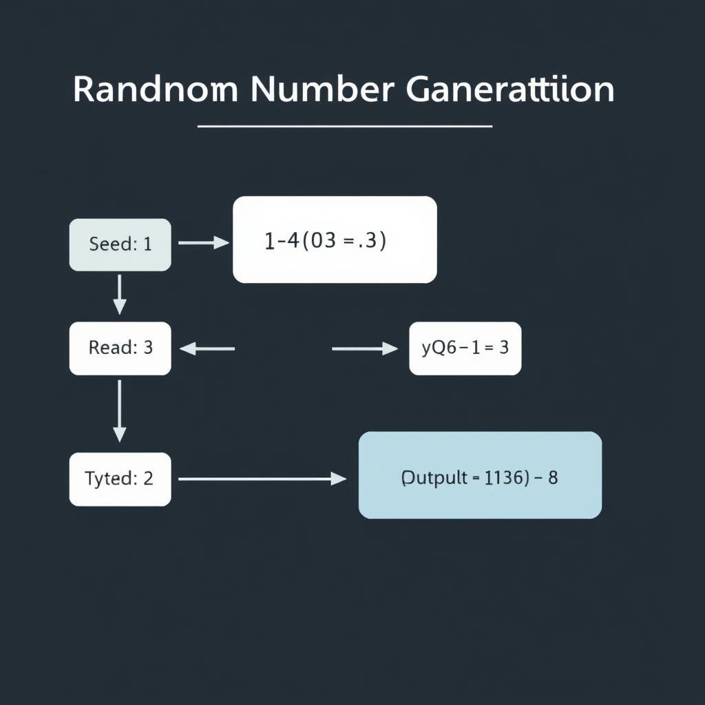 Flowchart showing the algorithmic process of random number generation