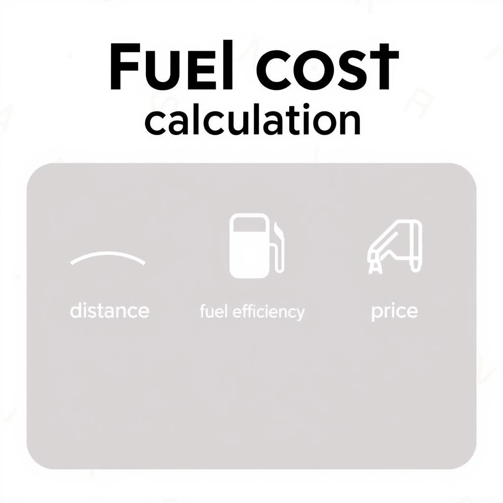 Fuel cost calculator concept showing the three main variables