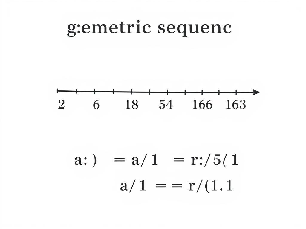 Geometric sequence visualization showing numbers multiplied by a constant ratio
