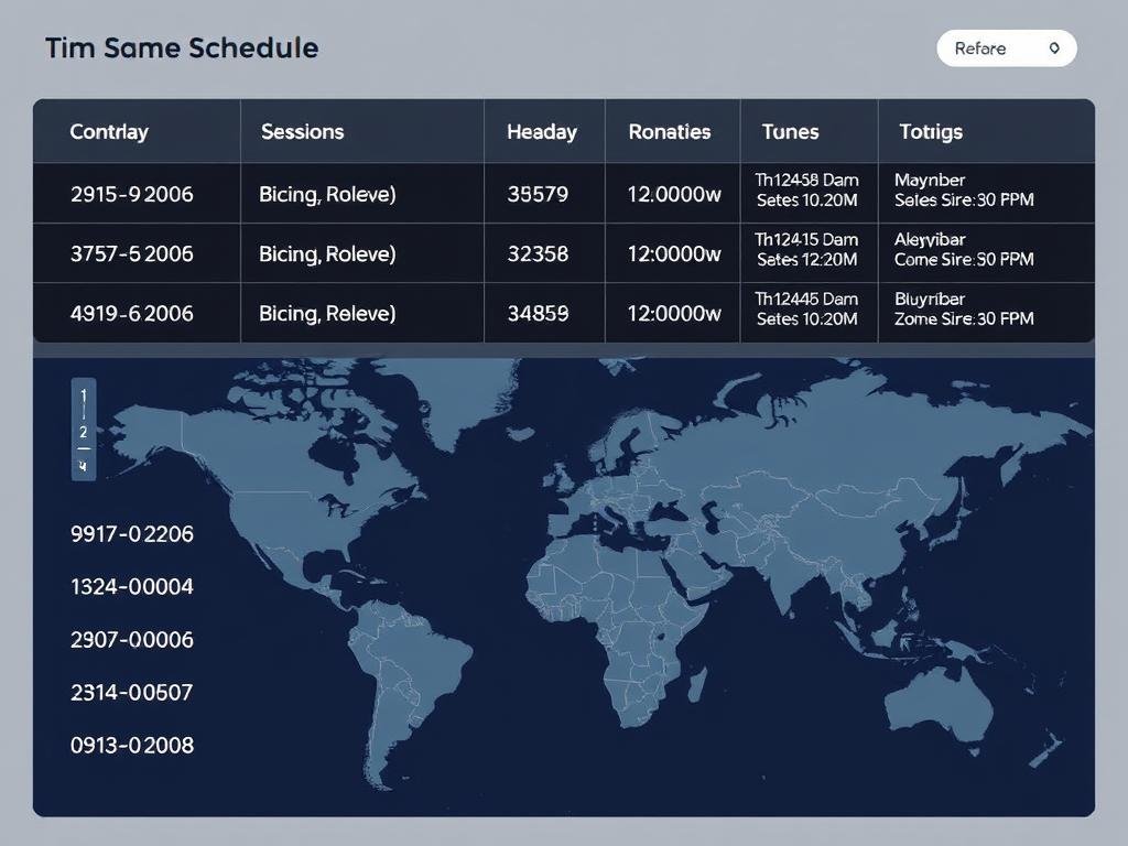 Global event schedule showing multiple time zones