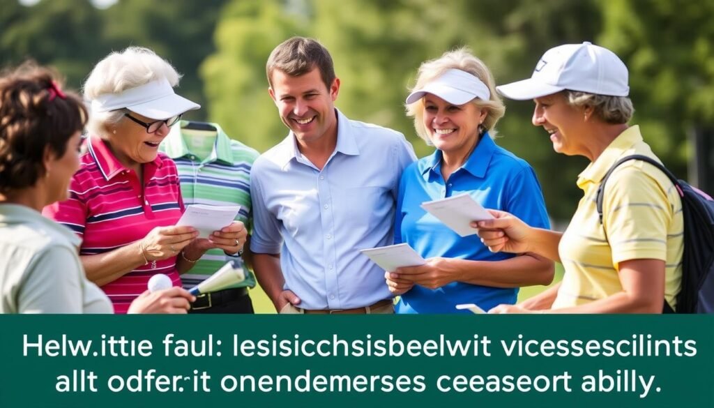 Golfers of different skill levels competing fairly using handicaps