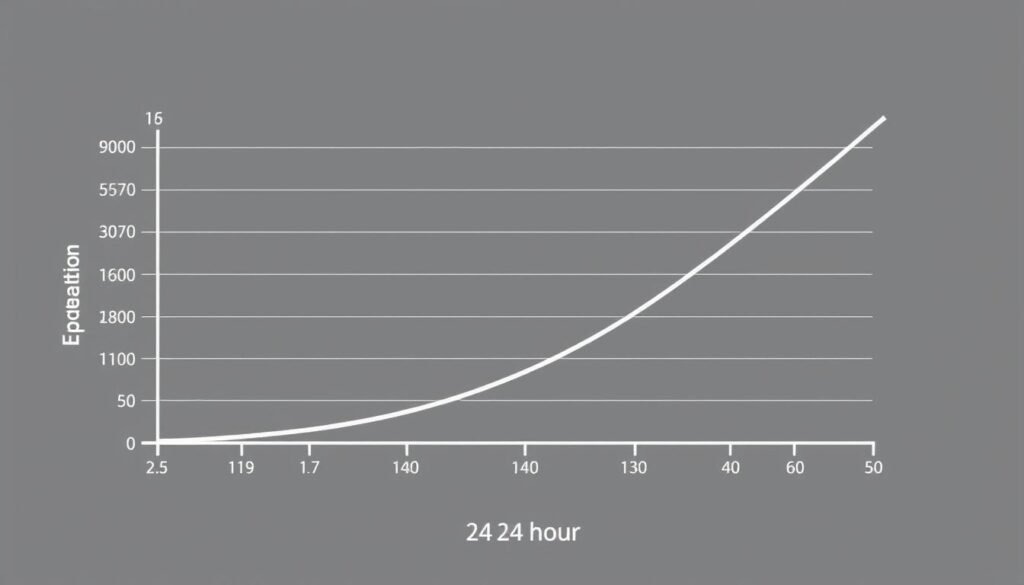 Graph showing exponential growth curve of bacteria population over time