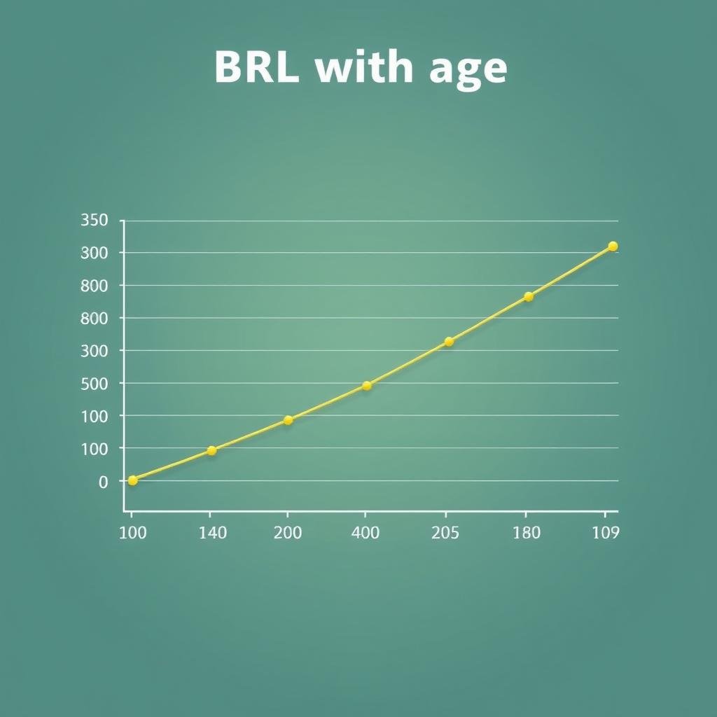 Graph showing how BMR decreases with age
