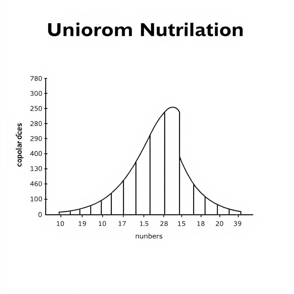 Graph showing uniform distribution of random numbers