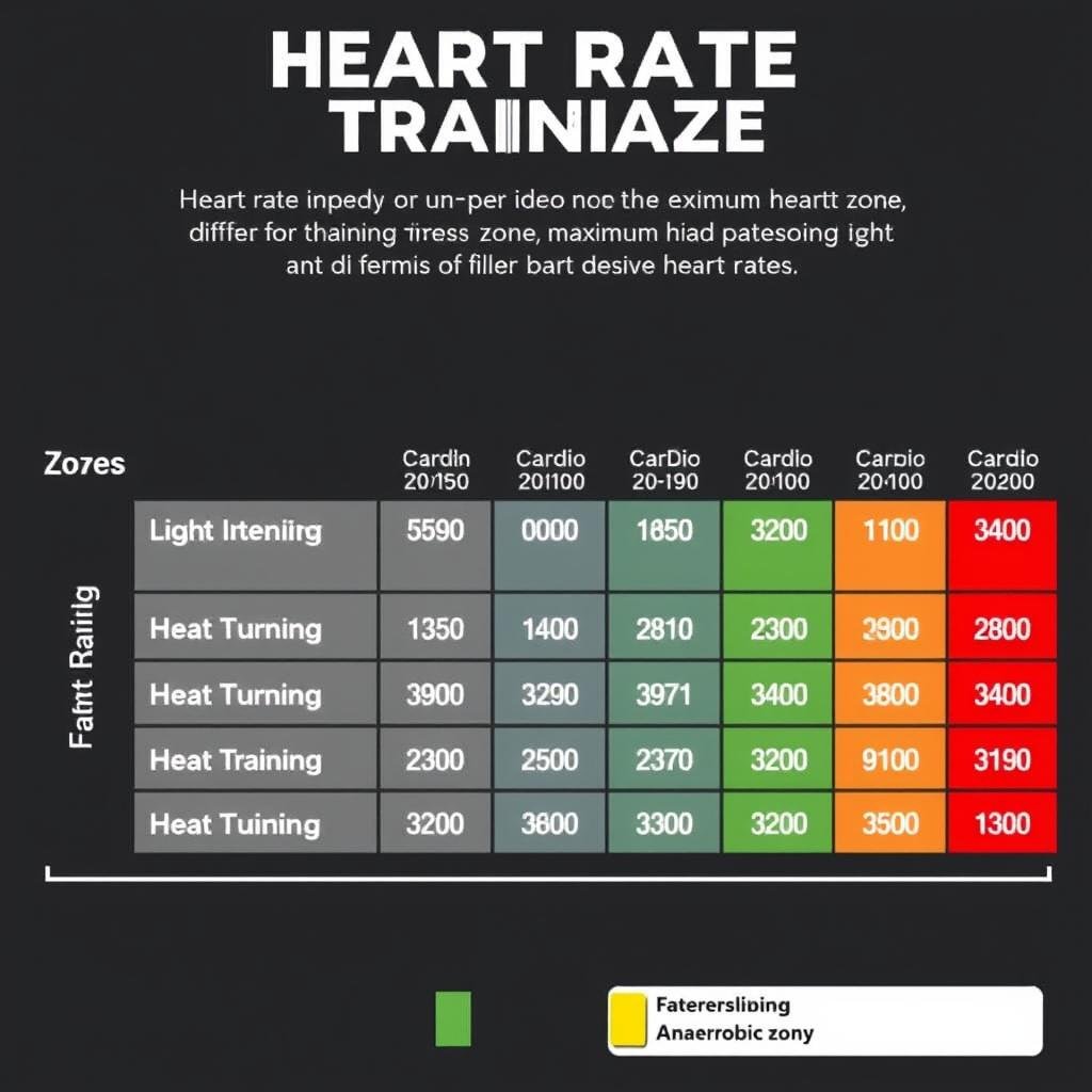 Heart rate zones chart showing different exercise intensity levels