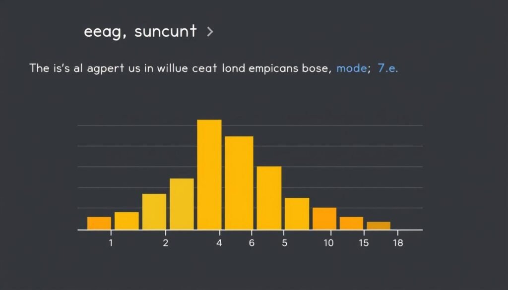 Histogram showing the mode as the most frequent value in a data set