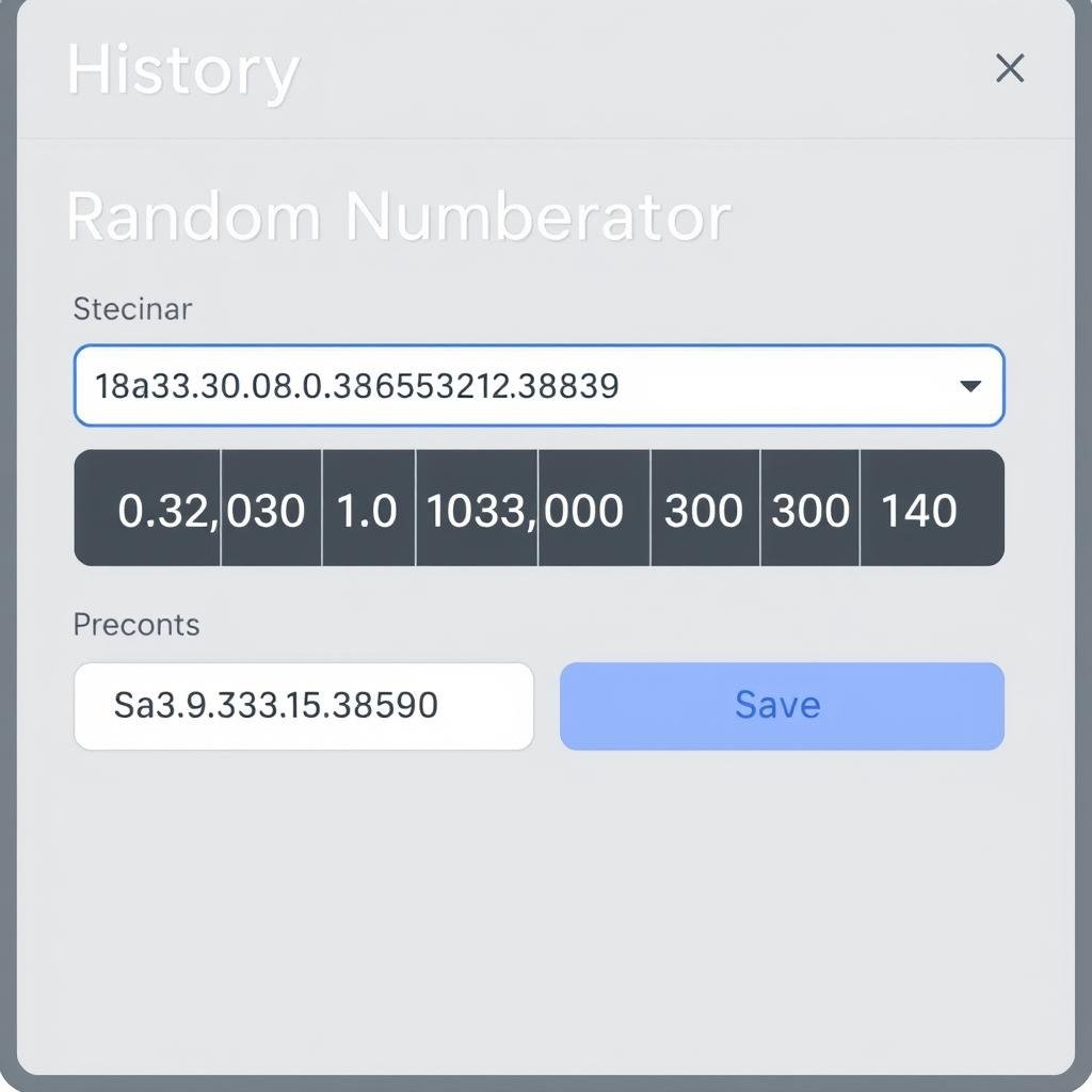 History and saving options for random number generator