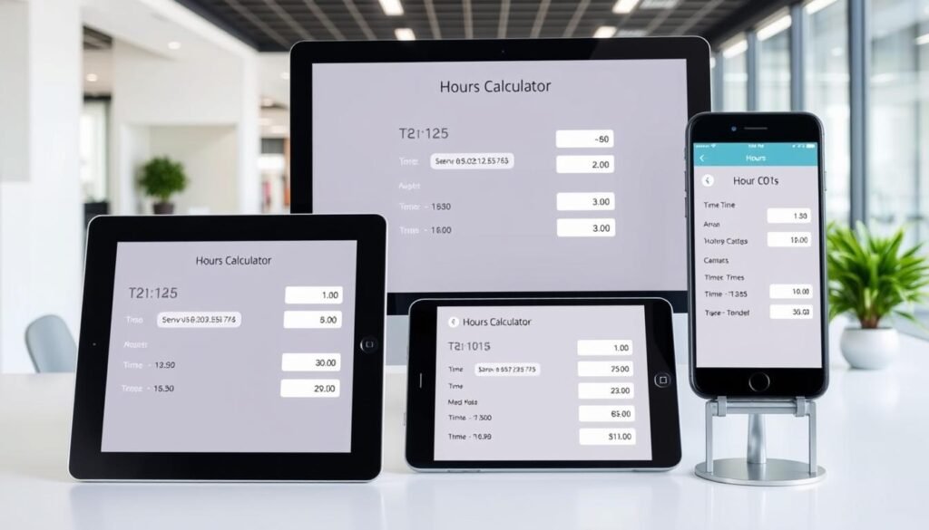 Hours Calculator being used across different devices