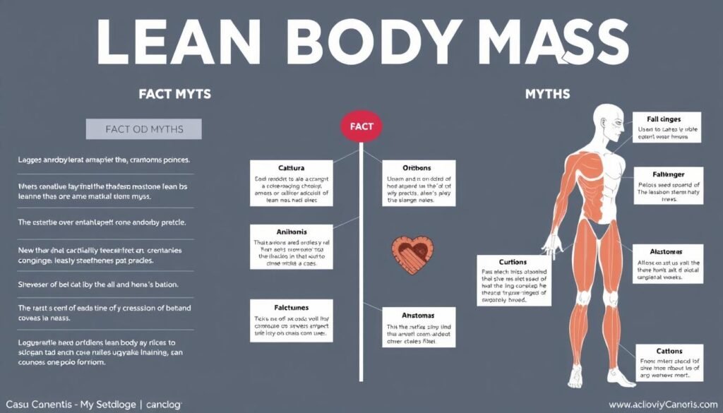 Illustration debunking common myths about lean body mass