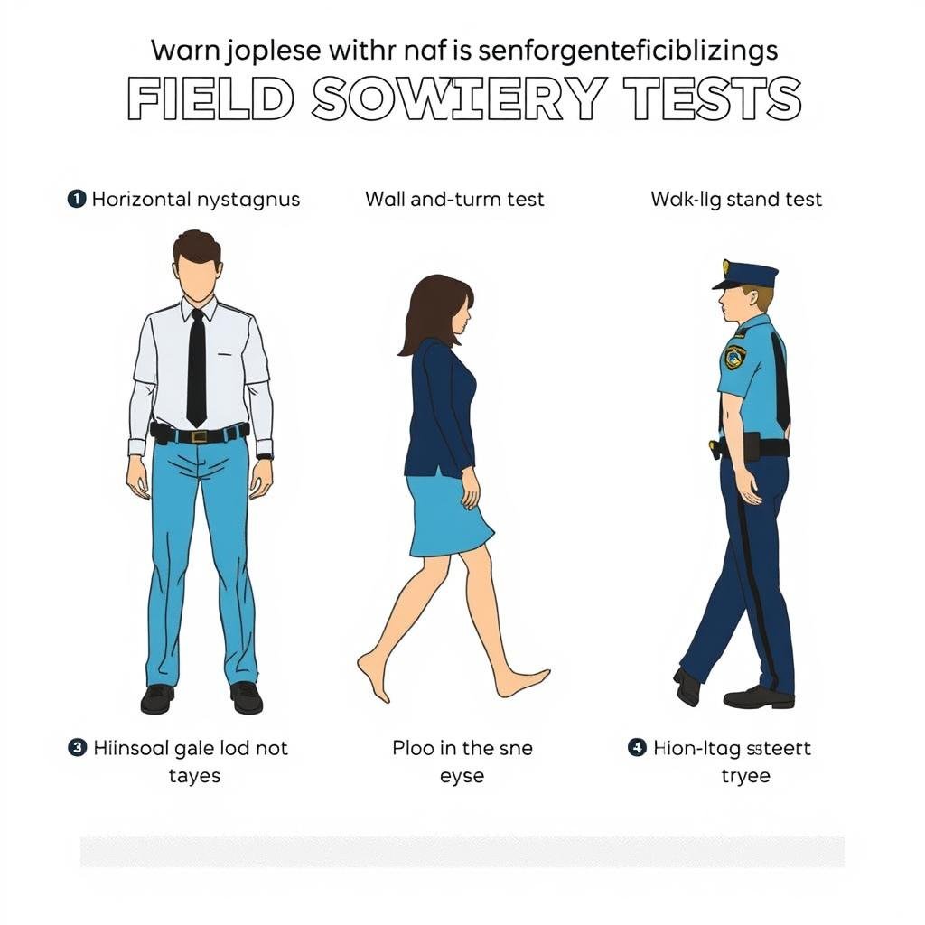 Illustration of standard field sobriety tests used by law enforcement