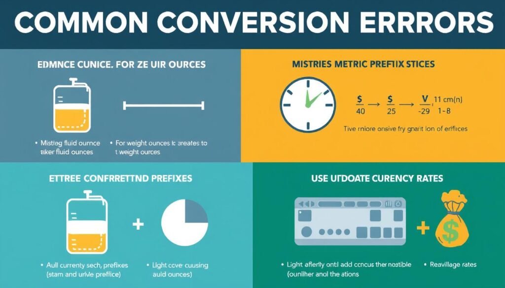Infographic showing common conversion errors and how to avoid them when using a conversion calculator